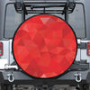 Red Polygonal Geometric Print Tire Cover