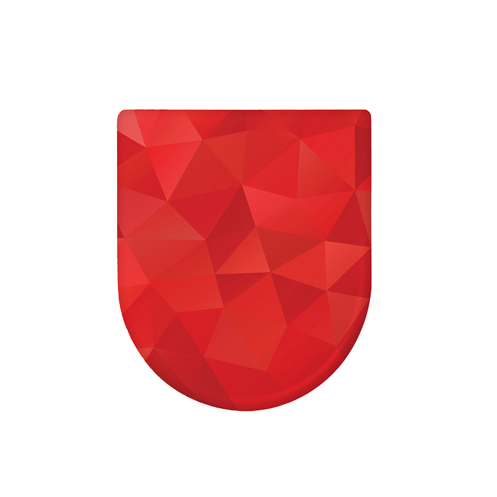 Red Polygonal Geometric Print Toilet Lid Cover