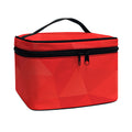 Red Polygonal Geometric Print Travel Makeup Bag