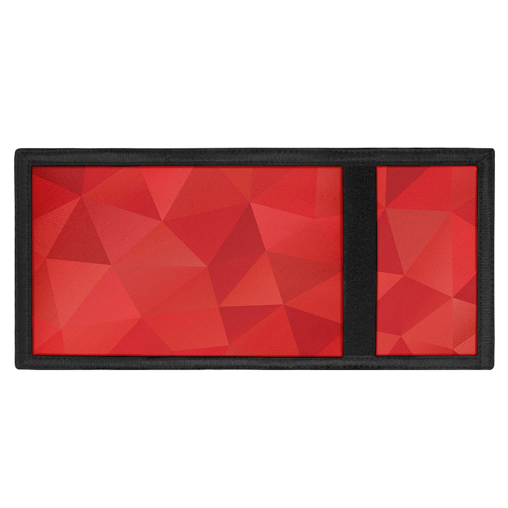Red Polygonal Geometric Print Trifold Wallet