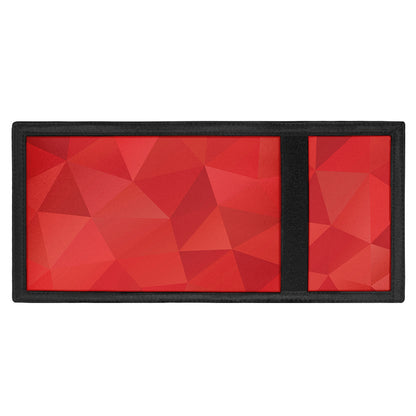 Red Polygonal Geometric Print Trifold Wallet