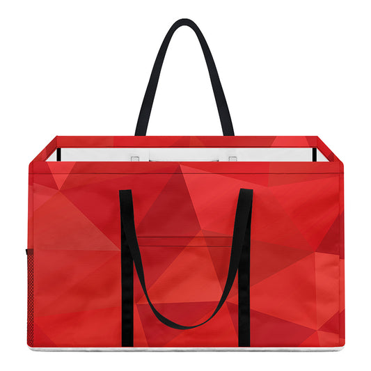 Red Polygonal Geometric Print Utility Tote Bag