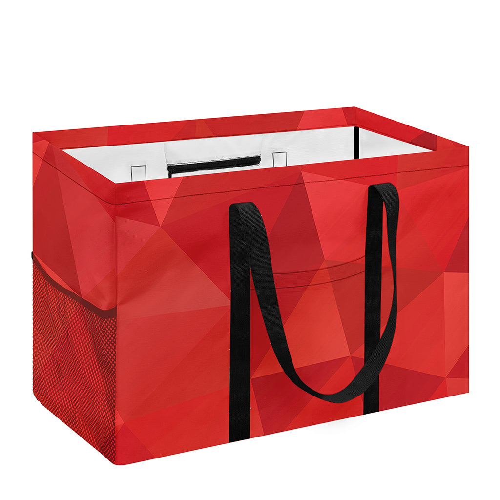 Red Polygonal Geometric Print Utility Tote Bag