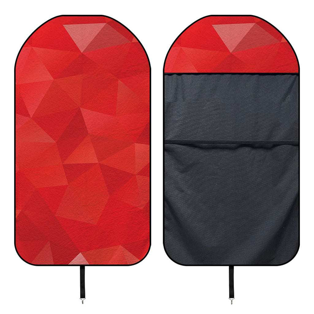 Red Polygonal Geometric Print Waterproof Car Seat Cover