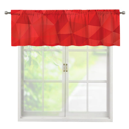 Red Polygonal Geometric Print Window Valance