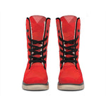 Red Polygonal Geometric Print Winter Boots