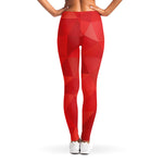 Red Polygonal Geometric Print Women's Leggings