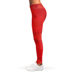 Red Polygonal Geometric Print Women's Leggings