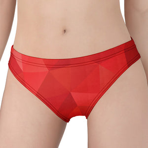 Red Polygonal Geometric Print Women's Panties