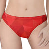 Red Polygonal Geometric Print Women's Thong