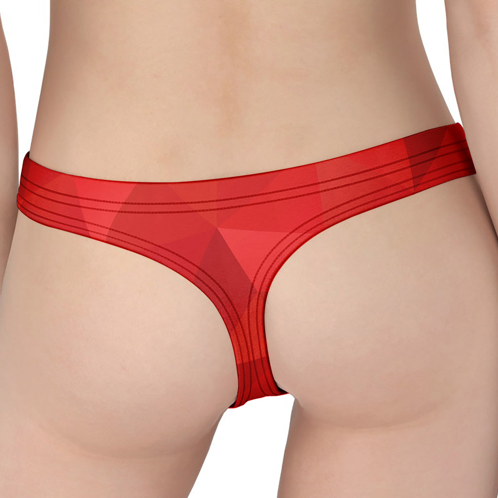 Red Polygonal Geometric Print Women's Thong