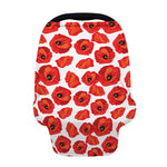 Red Poppy Pattern Print Baby Seat Cover