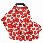 Red Poppy Pattern Print Baby Seat Cover