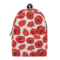 Red Poppy Pattern Print School Backpack