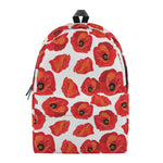 Red Poppy Pattern Print Backpack