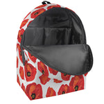Red Poppy Pattern Print Backpack