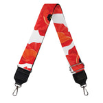 Red Poppy Pattern Print Bag Strap