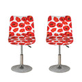 Red Poppy Pattern Print Bar Stool Covers