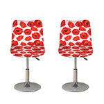Red Poppy Pattern Print Bar Stool Covers