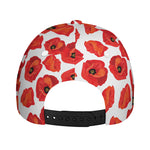 Red Poppy Pattern Print Baseball Cap