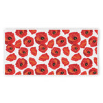 Red Poppy Pattern Print Beach Towel