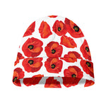 Red Poppy Pattern Print Beanie
