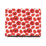 Red Poppy Pattern Print Bifold Wallet