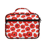 Red Poppy Pattern Print Briefcase Bible Bag