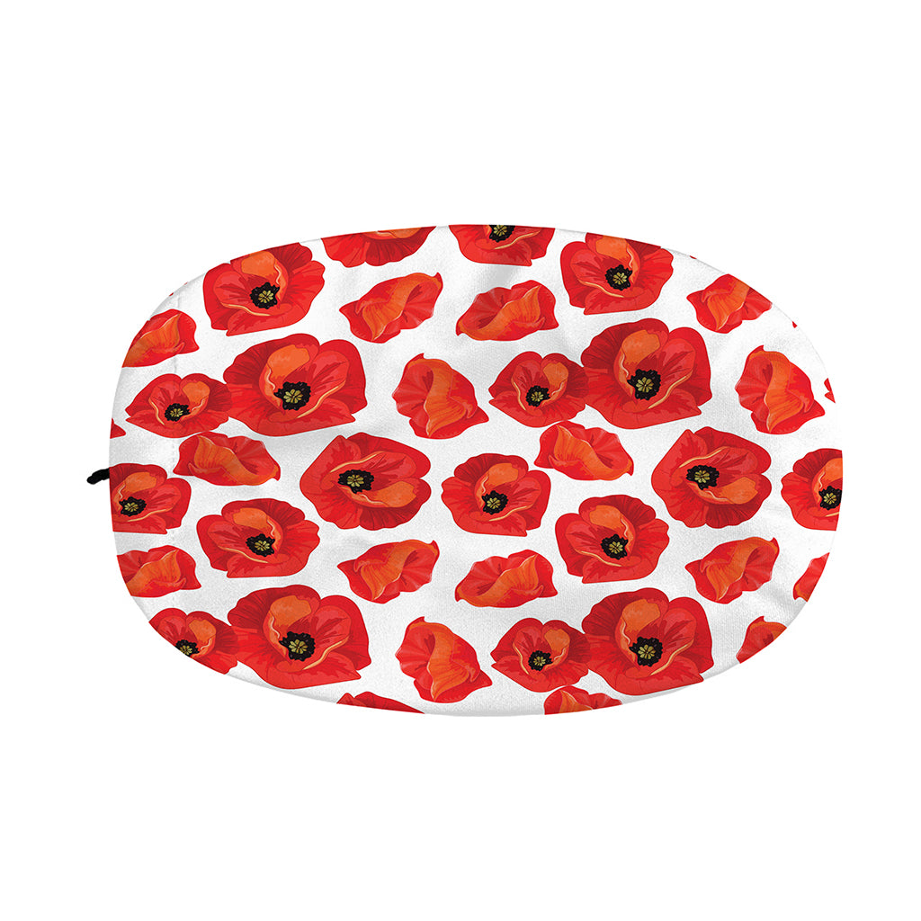 Red Poppy Pattern Print Car Side Mirror Covers