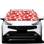 Red Poppy Pattern Print Car Windshield Snow Cover