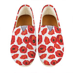 Red Poppy Pattern Print Casual Shoes