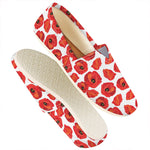 Red Poppy Pattern Print Casual Shoes