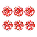 Red Poppy Pattern Print Coaster Set