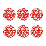 Red Poppy Pattern Print Coaster Set