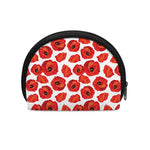 Red Poppy Pattern Print Coin Purse
