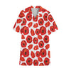 Red Poppy Pattern Print Cotton Hawaiian Shirt