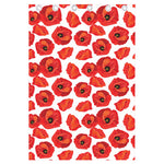 Red Poppy Pattern Print Curtain