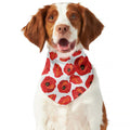 Red Poppy Pattern Print Dog Bandana
