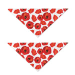 Red Poppy Pattern Print Dog Bandana