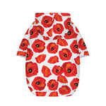 Red Poppy Pattern Print Dog Zip Up Hoodie