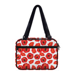 Red Poppy Pattern Print Double Strap Bible Bag