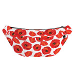 Red Poppy Pattern Print Fanny Pack