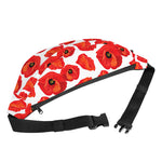 Red Poppy Pattern Print Fanny Pack