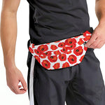Red Poppy Pattern Print Fanny Pack