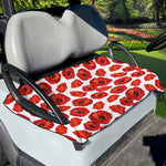 Red Poppy Pattern Print Golf Cart Seat Cover