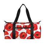 Red Poppy Pattern Print Gym Bag