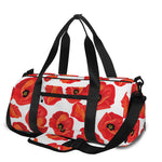Red Poppy Pattern Print Gym Bag