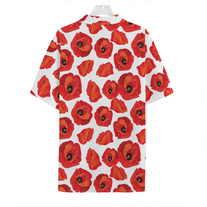 Red Poppy Pattern Print Hawaiian Shirt