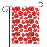 Red Poppy Pattern Print House Flag