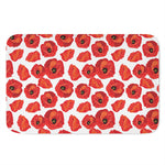 Red Poppy Pattern Print Indoor Door Mat